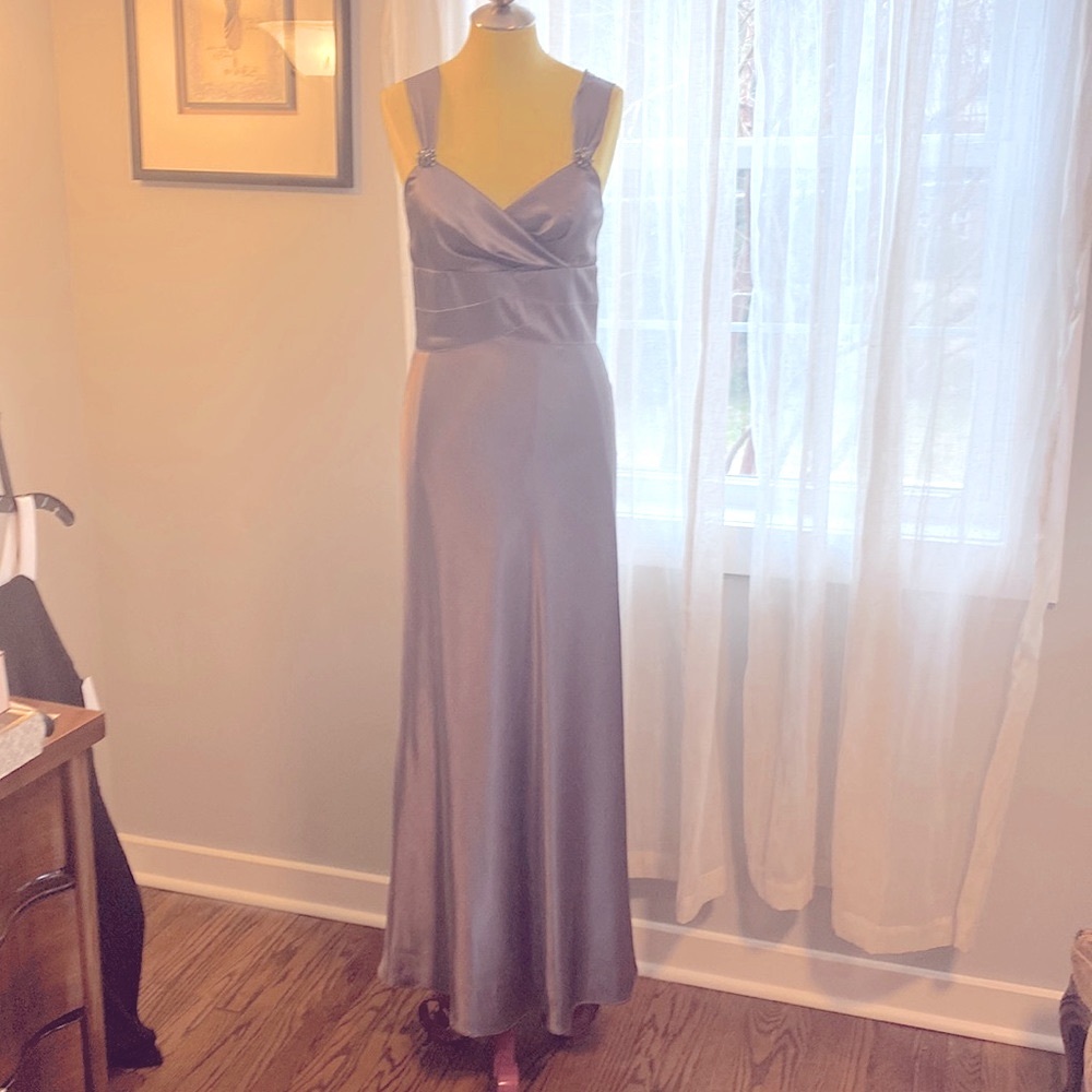 FREE SHIPPING! Black-tie Sleeveless Floor-length Gown Crystal-jeweled detail Sz6